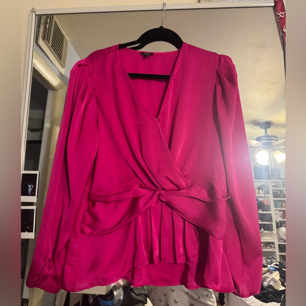 Express satin long sleeve shirt